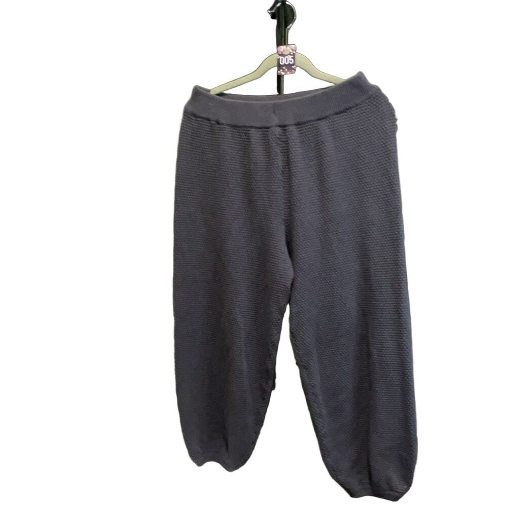 FP Beach Women's Gray Knit Jogger Pants Size S Elastic Waist Tapered Pull On